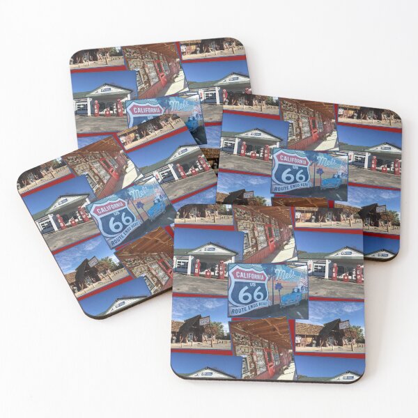Item preview, Historic Route 66 pictures montage on a red background designed and sold by Topmel.