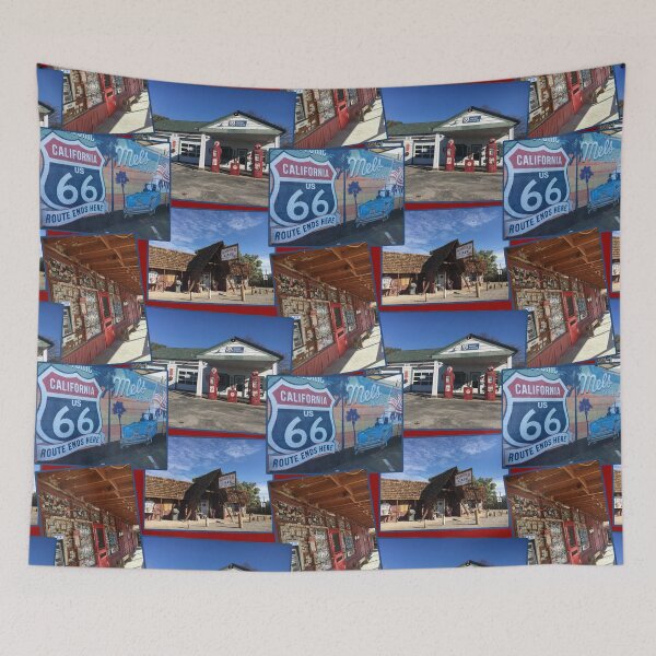 Item preview, Historic Route 66 pictures montage on a red background designed and sold by Topmel.