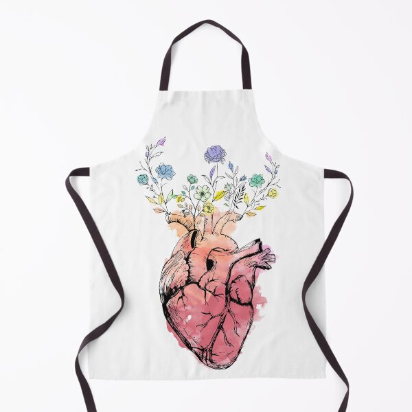 Item preview, watercolor heart with blooming flowers designed and sold by lotsofniches.