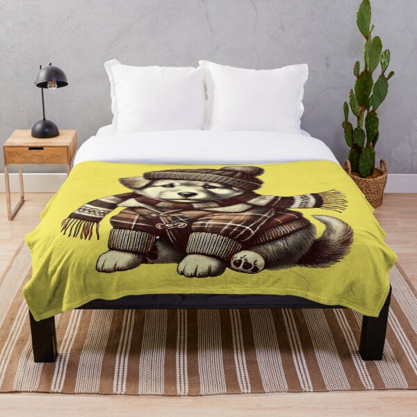 Aperçu de l'œuvre Chien mignon rétro d'hiver - Chiot vintage élégant classique confortable esthétique créée et vendue par Designflex90.