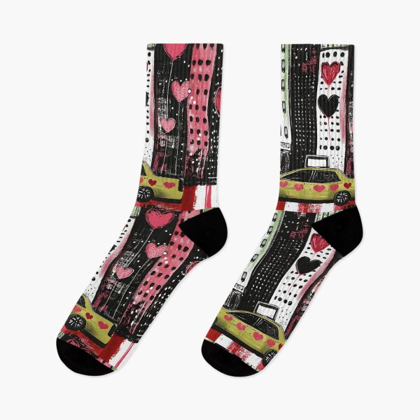 Item preview, Valentine's Day in New York - Yellow Taxi with Heart Motifs Drives Through a Cityscape of Romance AI Generated Art designed and sold by OlfactoART Studio.
