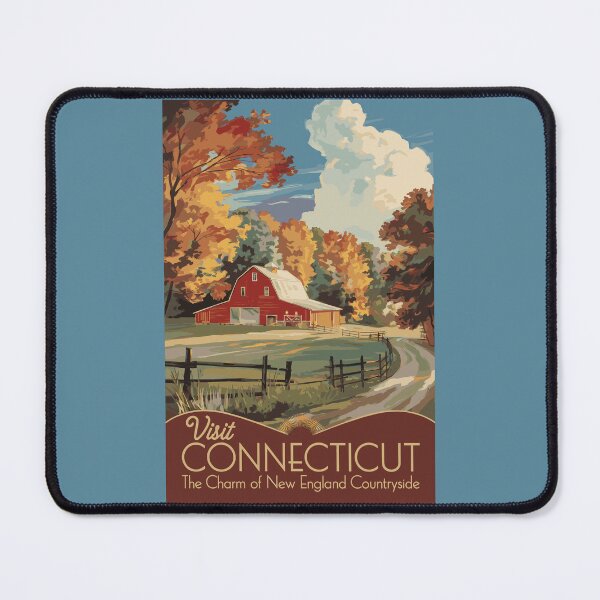 Item preview, Connecticut Countryside Travel Art Vintage designed and sold by KrisSidDesigns.