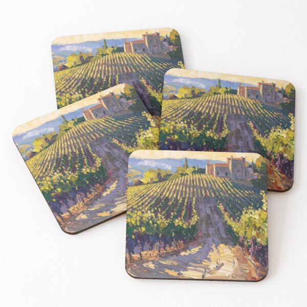 Item preview, Impressionist Provence Vineyard | Châteauneuf-du-Pape Sunset Painting Inspired by Monet. Art By Carraann  designed and sold by CARRAANN.