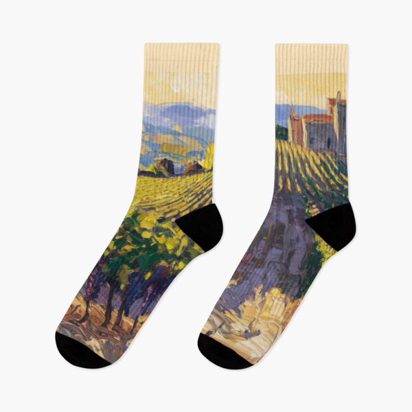 Item preview, Impressionist Provence Vineyard | Châteauneuf-du-Pape Sunset Painting Inspired by Monet. Art By Carraann  designed and sold by CARRAANN.