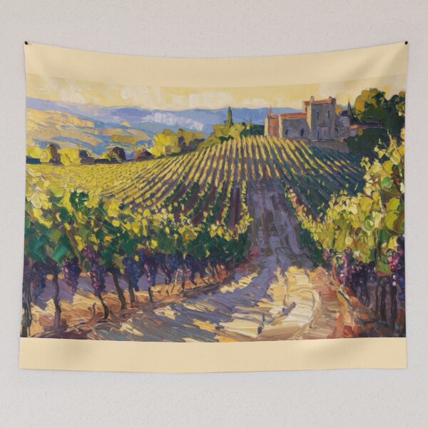Item preview, Impressionist Provence Vineyard | Châteauneuf-du-Pape Sunset Painting Inspired by Monet. Art By Carraann  designed and sold by CARRAANN.