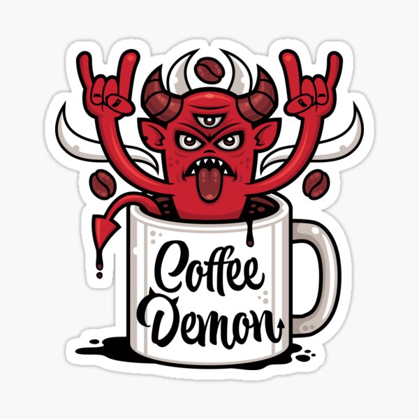Demonio del café Pegatina