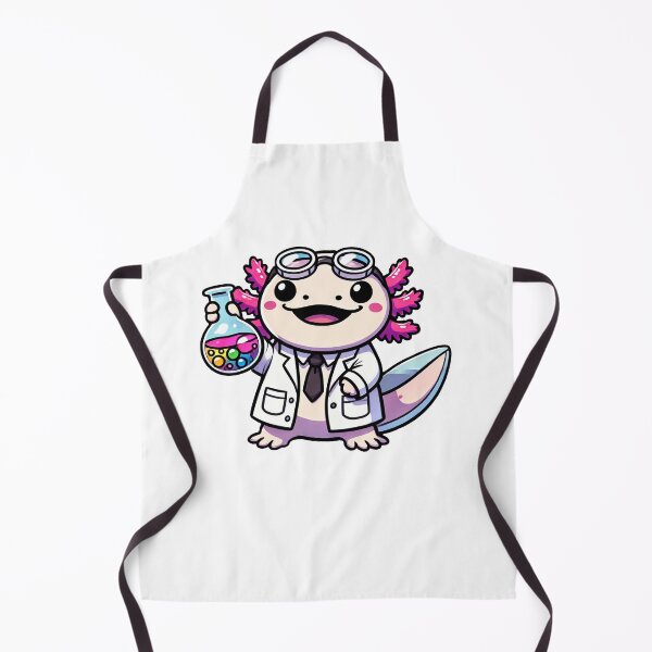 Item preview, Scientist kawaii axolotl with beaker and goggles designed and sold by RetroPop23.