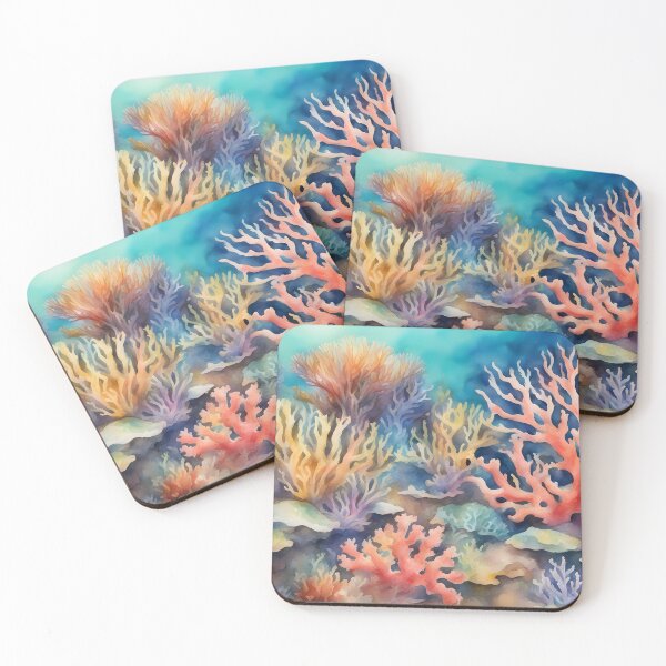 Item preview, Colorful Watercolour Underwater Coral Reef  designed and sold by CalmnessbyChoice.