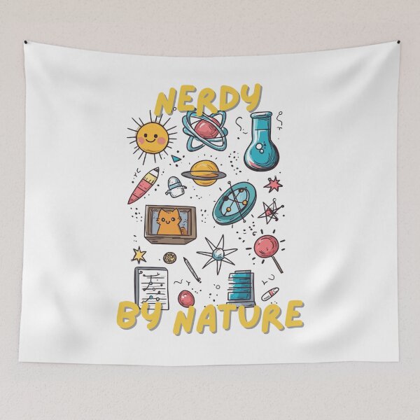 Item preview, Nerdy by Nature – Funny Science and Space Doodle designed and sold by inksavvystudio.