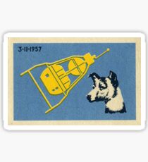 Sputnik 3 & Laika der Hund - Sowjetische Weltraumkunst Sticker