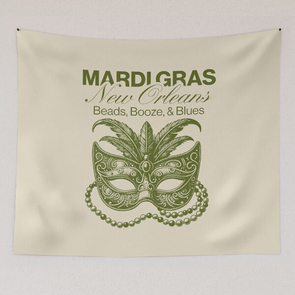 Item preview, VINTAGE Beads, Booze, & Blues - GREEN OLIVE MARDI GRAS NEW ORLEANS designed and sold by justyna-s28.