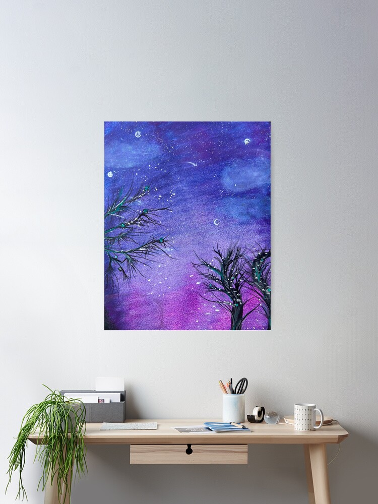 Thumbnail 1 of 3, Poster, purple sky designed and sold by shopcherry.