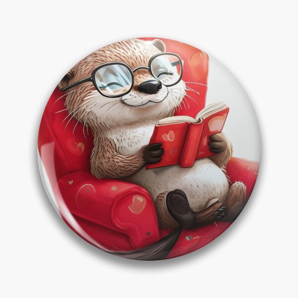 Item preview, Valentine Reading Otter Graphic designed and sold by jaylyn624.