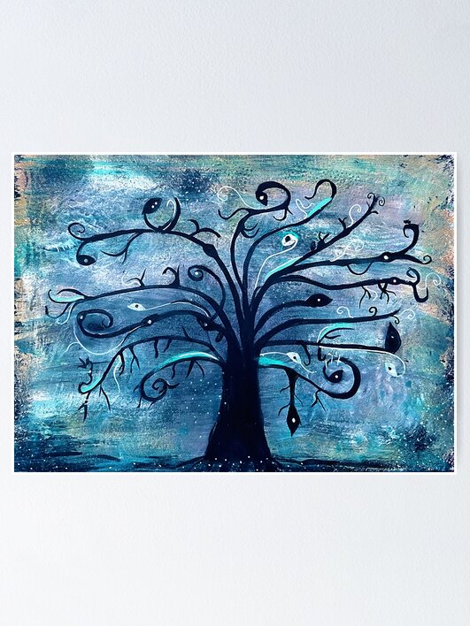 Thumbnail 2 of 3, Poster, tree eyes designed and sold by shopcherry.