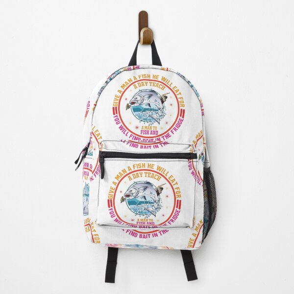 Vista previa del artículo con la obra «Dale un pescado a un hombre y encontrarás cebo en el refrigerador.», diseñado y vendido por QuirkyTees4U.