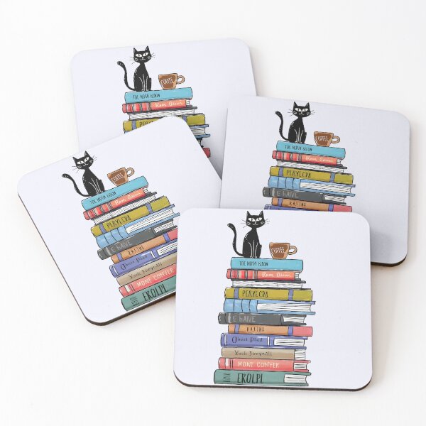 Item preview, Book cat coffee  designed and sold by Shiningsticker8.
