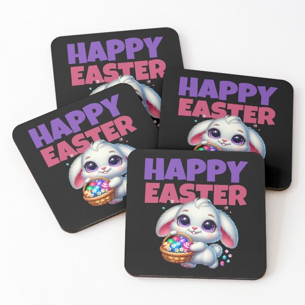 Item preview, Happy Easter - Cute Bunny With A Basket designed and sold by Manic Merch Designs.
