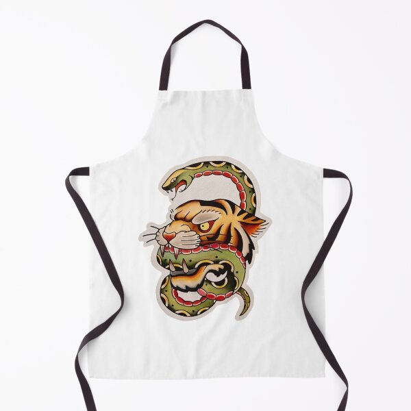 Item preview, Tiger and Snake American trad tattoo style designed and sold by Freyyaah.