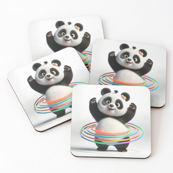Item preview, Happy Panda In Hula Hoops designed and sold by Maria Dryfhout.