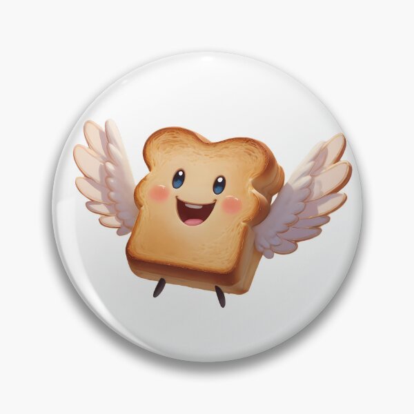 Item preview, Flying Toast of Happiness – Cute Kawaii Angel Bread Sticker designed and sold by KateVil.