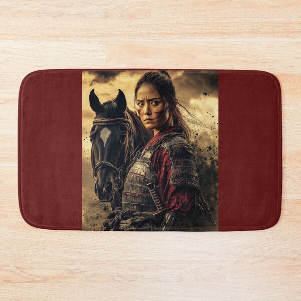 Item preview, Fierce Samurai Warrior and Warhorse – Battle-Ready Spirit designed and sold by ArtVibeCo.