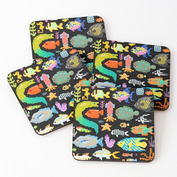 Item preview, Pixel Art of Tropical Reef Fish designed and sold by narwhalwall.