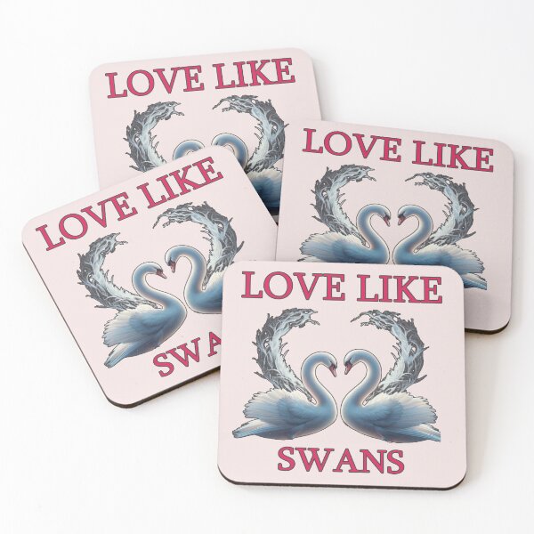 Item preview, Romantic swans forming a heart with elegant feathers designed and sold by hardingcarl2.