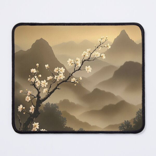 Item preview, Beautiful Asian winter landscape, fog, sakura designed and sold by Coolparrotgirl.