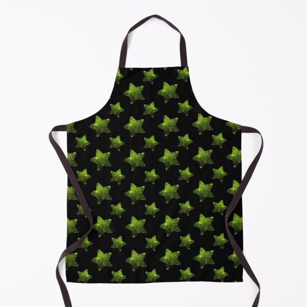 Item preview, Green sparkling stars on a black background designed and sold by Topmel.
