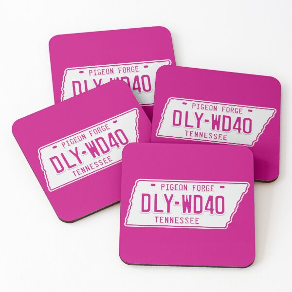 Item preview, DLY-WD40 License Plate (Pink and White - Dark) designed and sold by Justin Ellis.