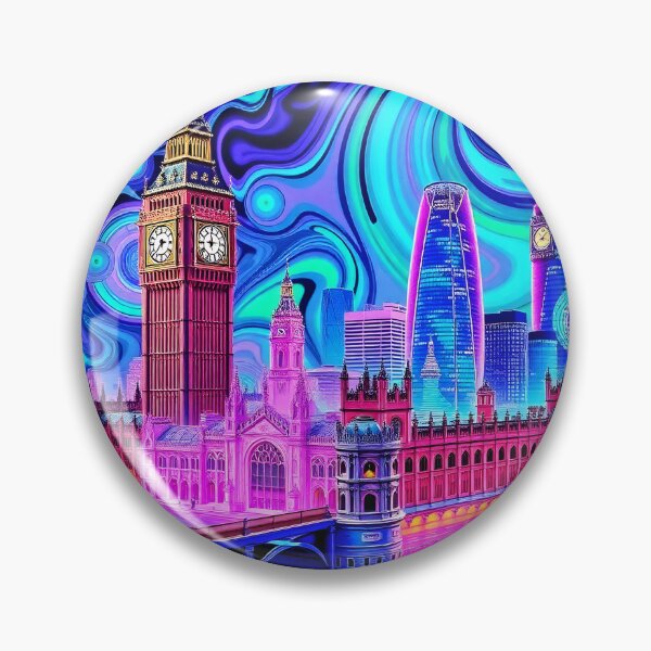 Item preview, London Landmarks in Psychedelic Sunset designed and sold by NelDean.