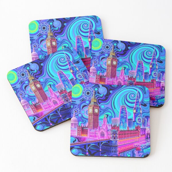 Item preview, London Landmarks in Psychedelic Sunset designed and sold by NelDean.