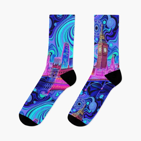 Item preview, London Landmarks in Psychedelic Sunset designed and sold by NelDean.