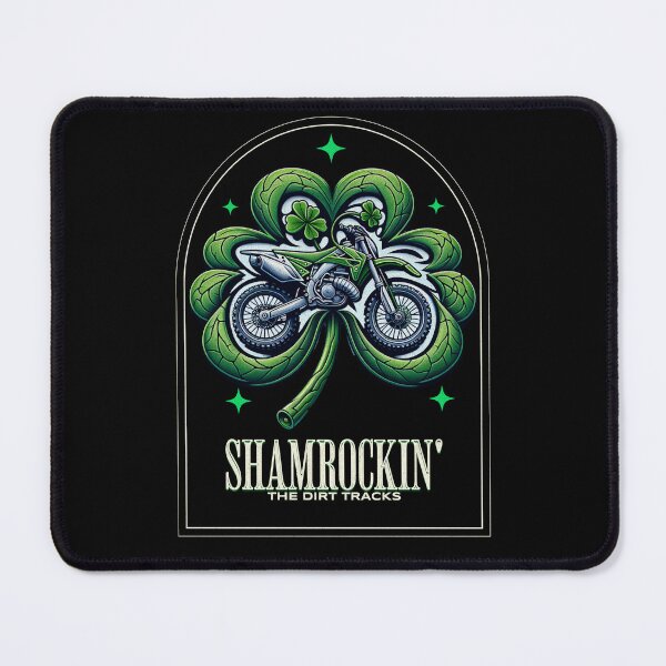 Item preview, Shamrockin' The Dirt Track St Patricks Day Shamrock Motorcycle Dirt Bike St Paddys Day Irish Motorbike designed and sold by CarantinedChaos.