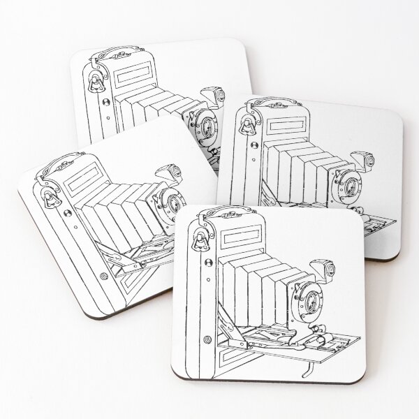Item preview, Vintage Folding Film Camera Drawing designed and sold by Film Camera Nerds.