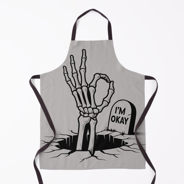 Item preview, Funny Skeleton Hand – Dark Humor ‘I’m Okay’ Graveyard Design designed and sold by Aredbox.