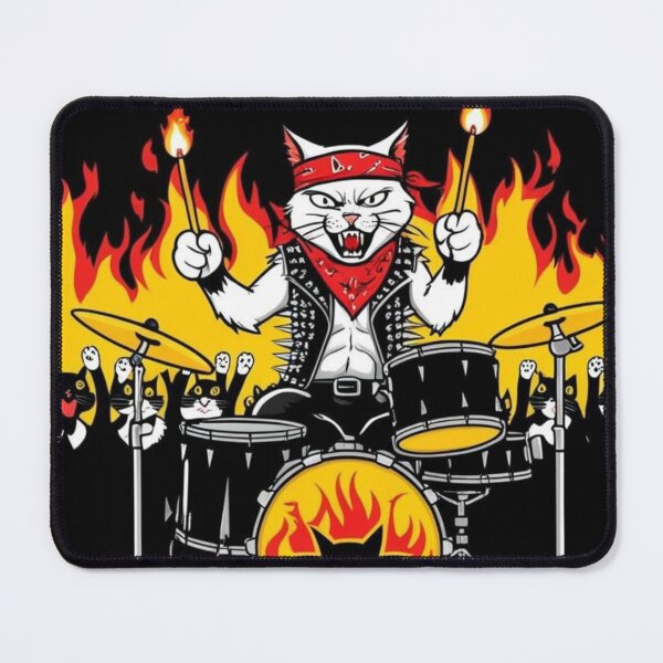 Item preview, Cat drummer on fire designed and sold by Artsyvision.