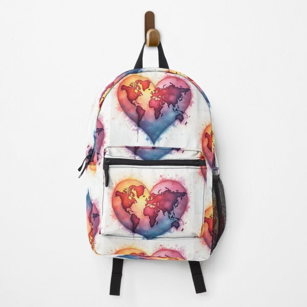 Item preview, World in Love - Watercolor Heart Map designed and sold by QuickPick Store.