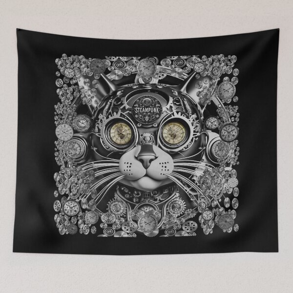Item preview, Futuristic Steampunk Cat designed and sold by Drone-tees.