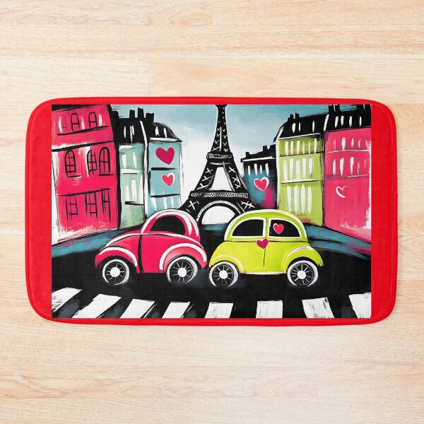Item preview, Follow Your Heart and the Roads of Love in Romantic Paris this Valentine's Day- Eiffel Tower, Colorful Cars and Whimsical Hearts designed and sold by OlfactoART Studio.