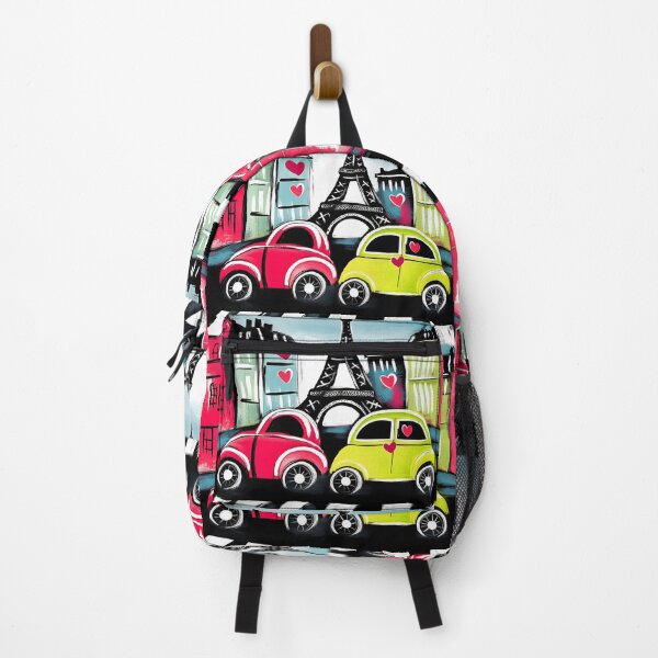 Item preview, Follow Your Heart and the Roads of Love in Romantic Paris this Valentine's Day- Eiffel Tower, Colorful Cars and Whimsical Hearts designed and sold by OlfactoART Studio.
