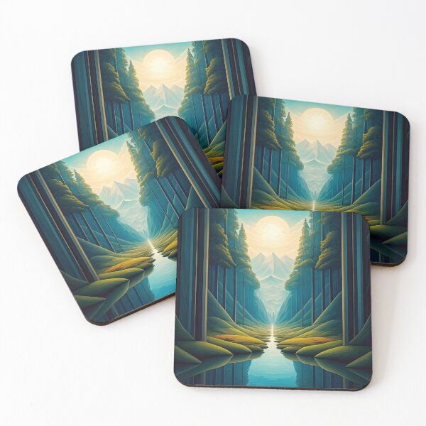 Item preview,  Beautiful mountain and forest abstract landscape,  designed and sold by Coolparrotgirl.