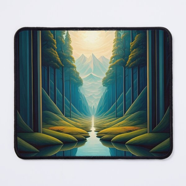 Item preview, Beautiful mountain and forest abstract landscape, designed and sold by Coolparrotgirl.