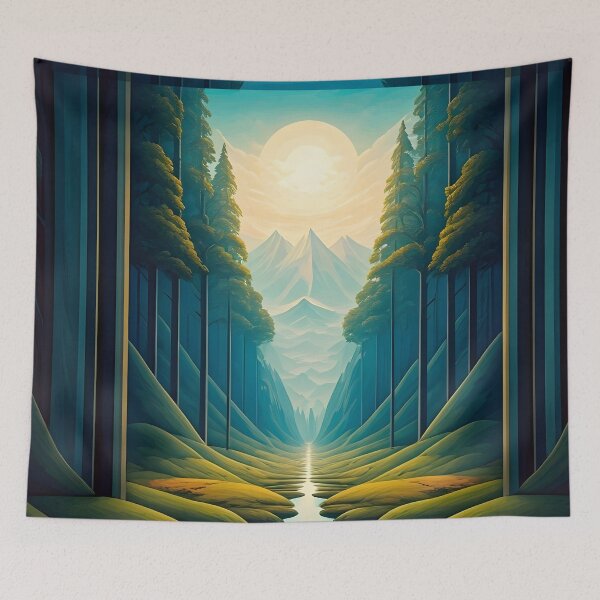 Item preview,  Beautiful mountain and forest abstract landscape,  designed and sold by Coolparrotgirl.