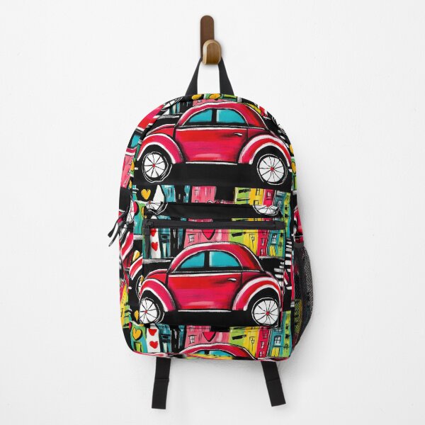 Item preview, Paris Valentine Romance - Vibrant Red Car and a Colorful Cityscape Filled with Floating Hearts designed and sold by OlfactoART Studio.