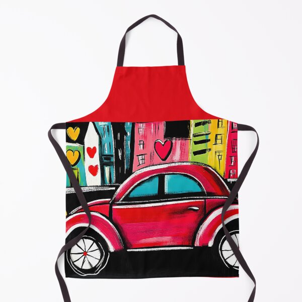 Item preview, Paris Valentine Romance - Vibrant Red Car and a Colorful Cityscape Filled with Floating Hearts designed and sold by OlfactoART Studio.