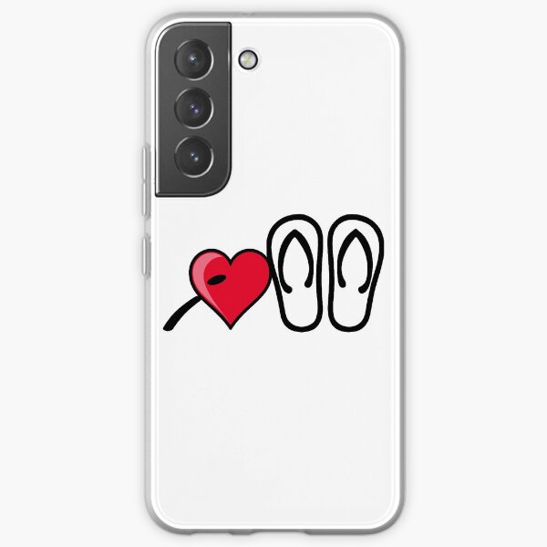 I heart I love flip flops sandals Samsung Galaxy Soft Case
