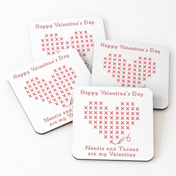 Item preview, Creative Valentine's Day Heart Design with Cross Stitches and Red Thread designed and sold by ElenaHrubes.