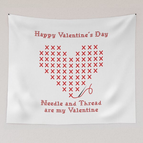 Item preview, Creative Valentine's Day Heart Design with Cross Stitches and Red Thread designed and sold by ElenaHrubes.