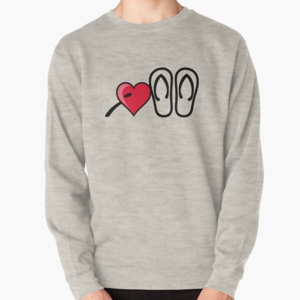 I heart I love flip flops sandals Pullover Sweatshirt
